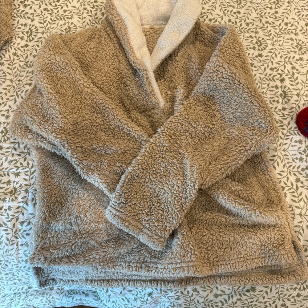 Cozy Tan Sherpa Pullover and Matching Cozy Pants